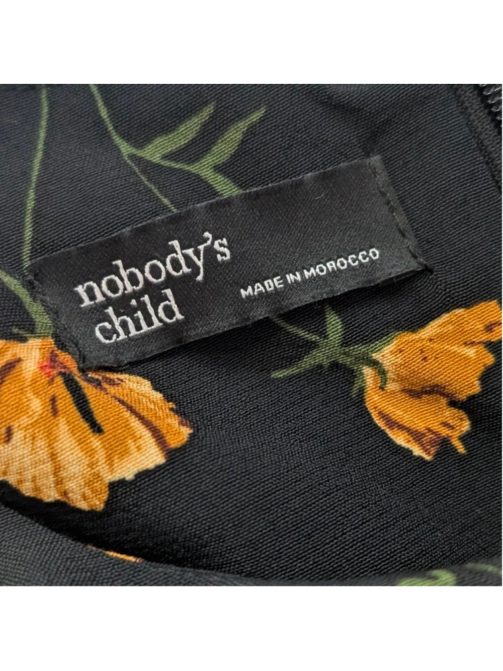 Nobody's Child Black Floral Ditsy Print Ruffle Tea Dress - Size 8 - Picture 4 of 9